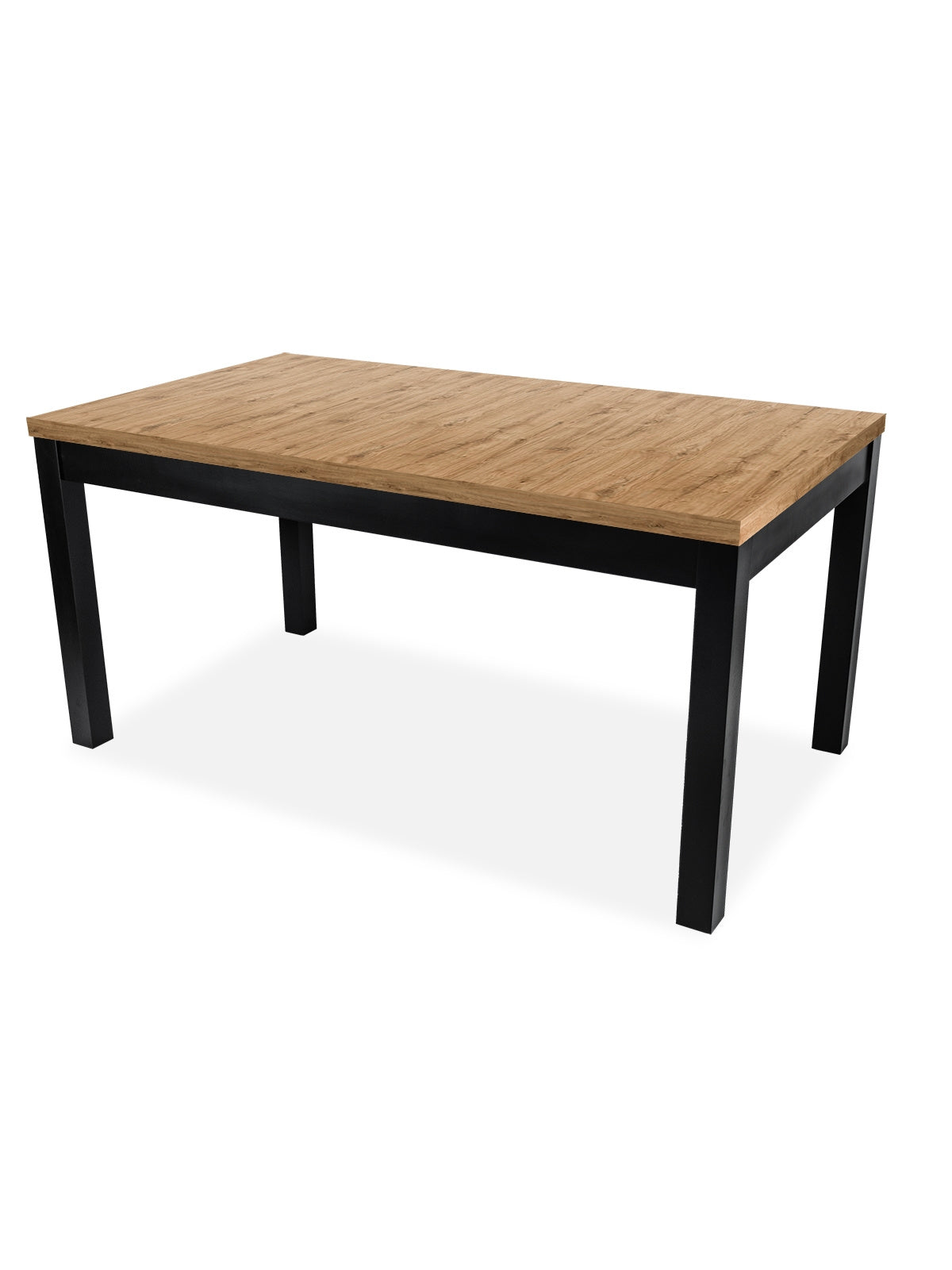 Rozkladací stôl Werona 160-240x90 cm s drevenou doskou a čiernymi nohami spredu