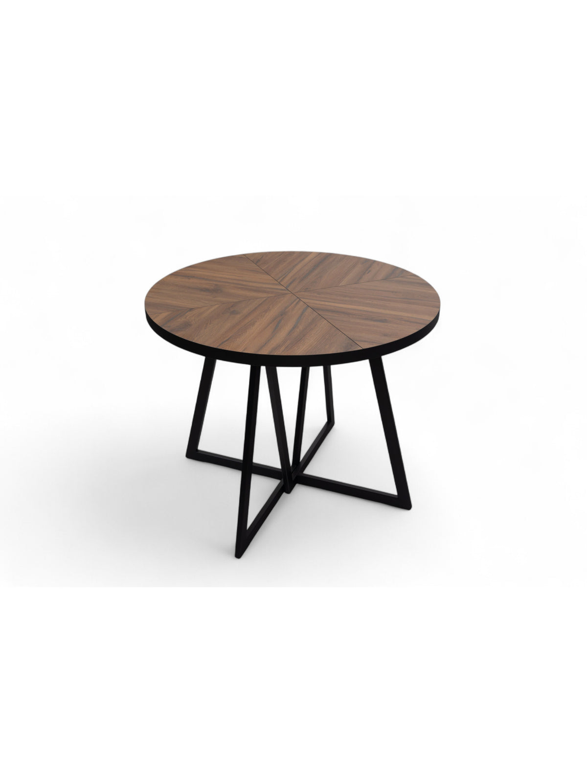 Rozkladací okrúhly stôl Cedrus Rozeta 105/160 cm, dub estana, čierny oceľový rám