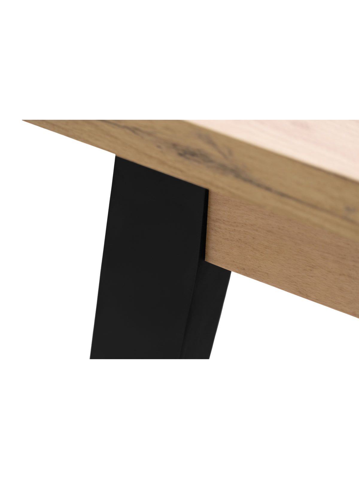 Rozkladací stôl Paris dub craft s čiernymi nohami, detail nohy a dosky