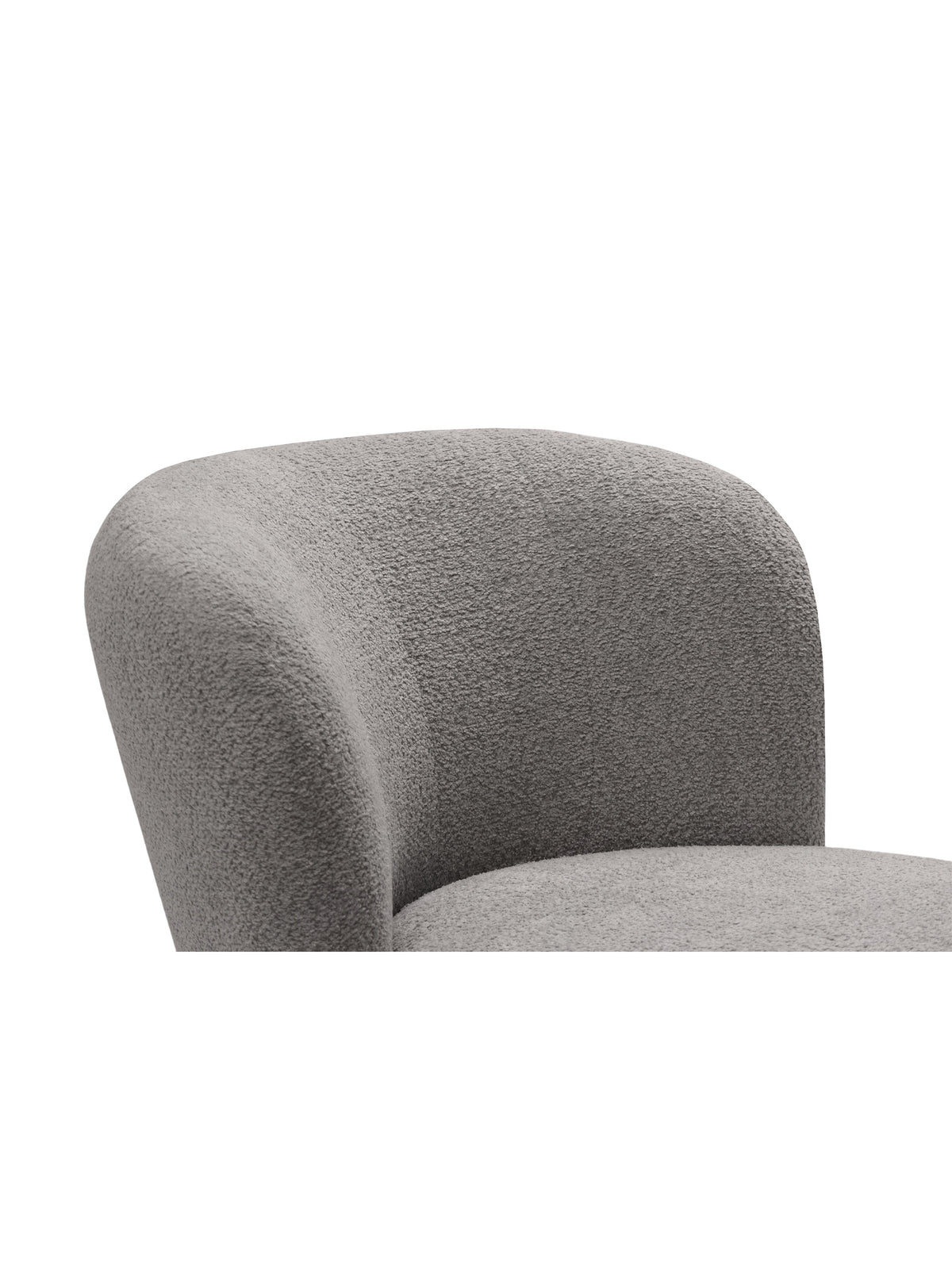 Relaxačné kreslo Hygga v šedom boucle Catch Me 24, moderný štýl, detail operadla