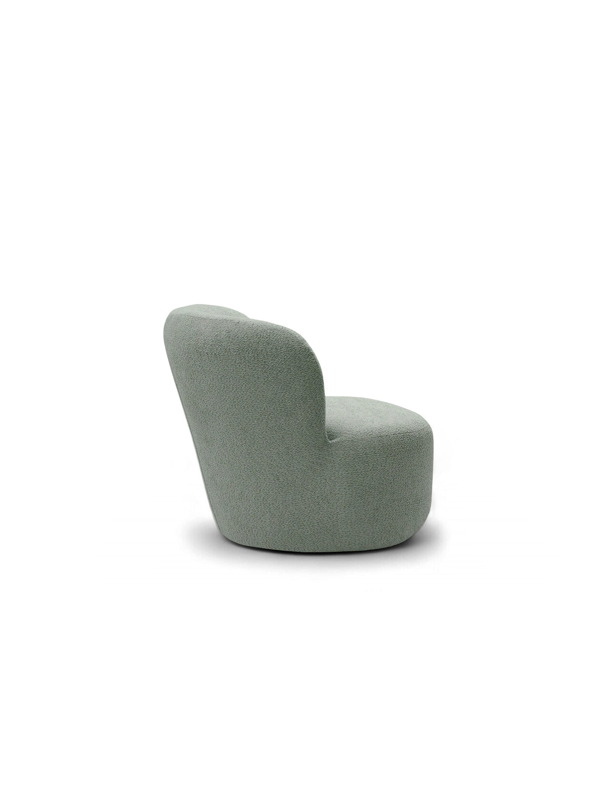 Relax kreslo Hygga zelené bouclé materiál z boku