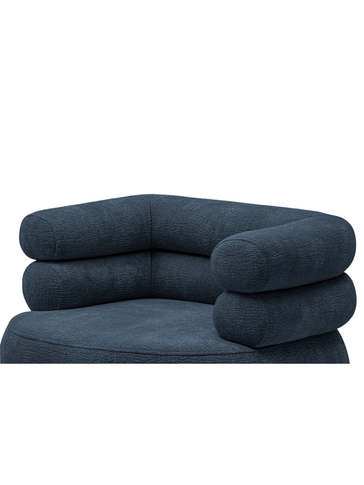 Otočné relaxačné kreslo Melos modrý szenil Dress me 06 detail podrúčok