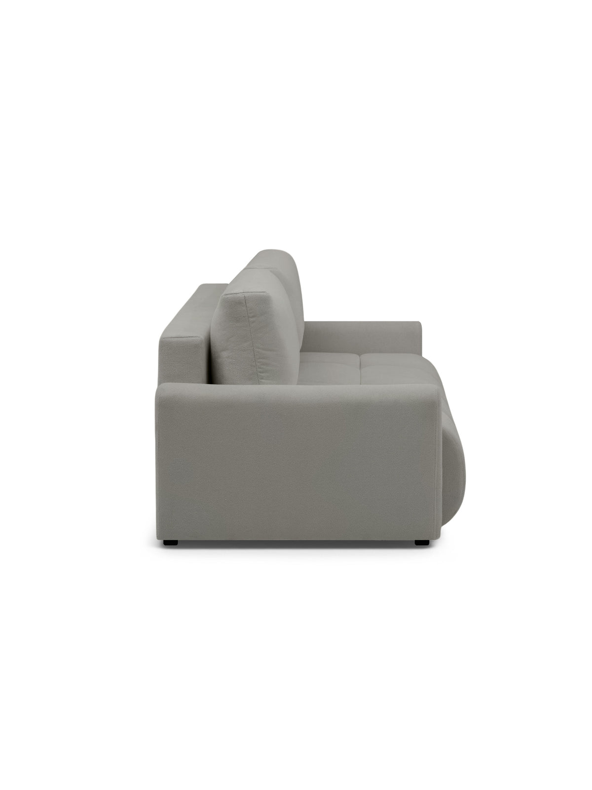Rozkladacia pohovka Velaro v šedej pletenine Vela 86 bočný pohľad