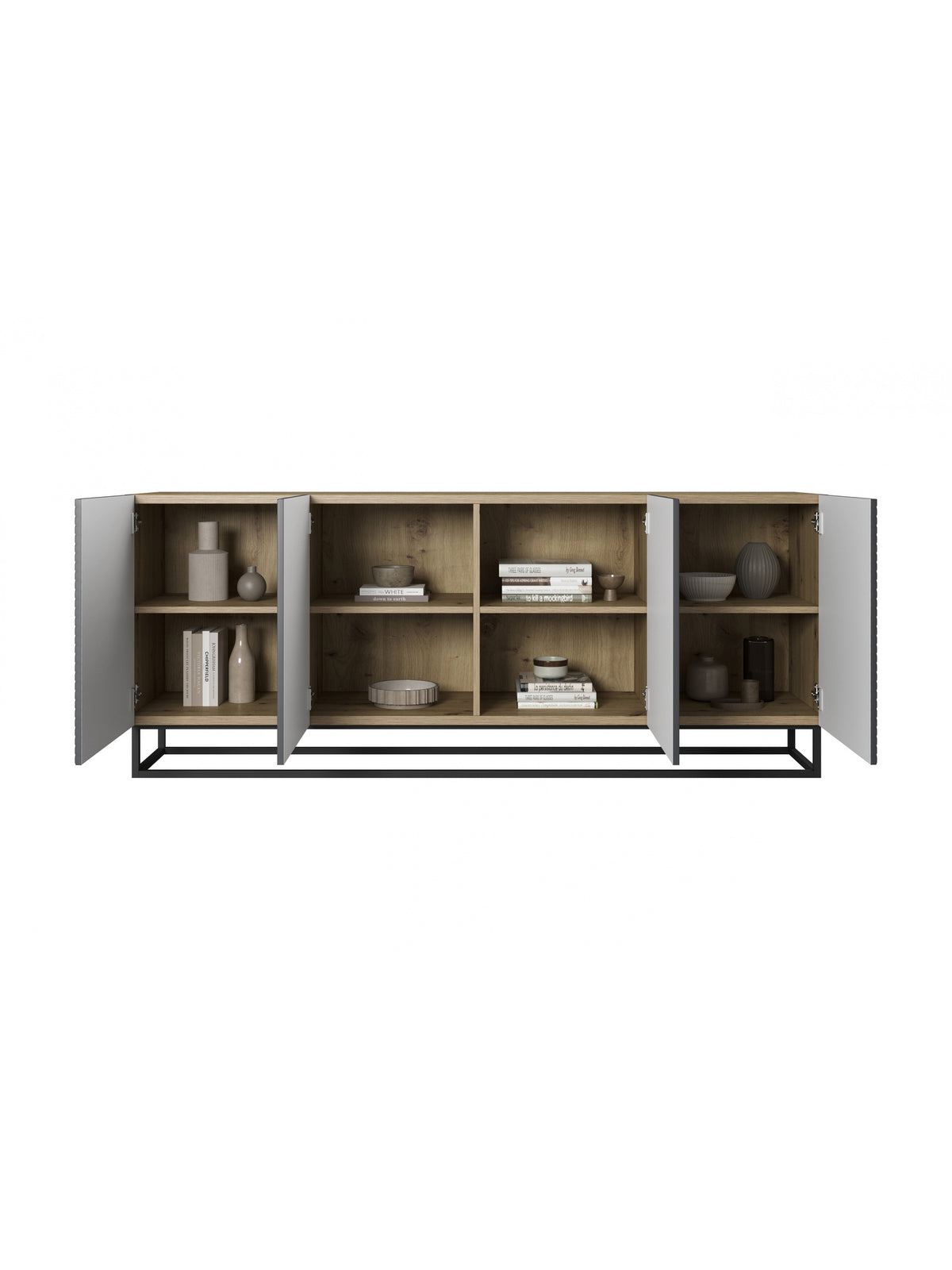 Komoda Asha 200 cm - artisan / rivier stone mat