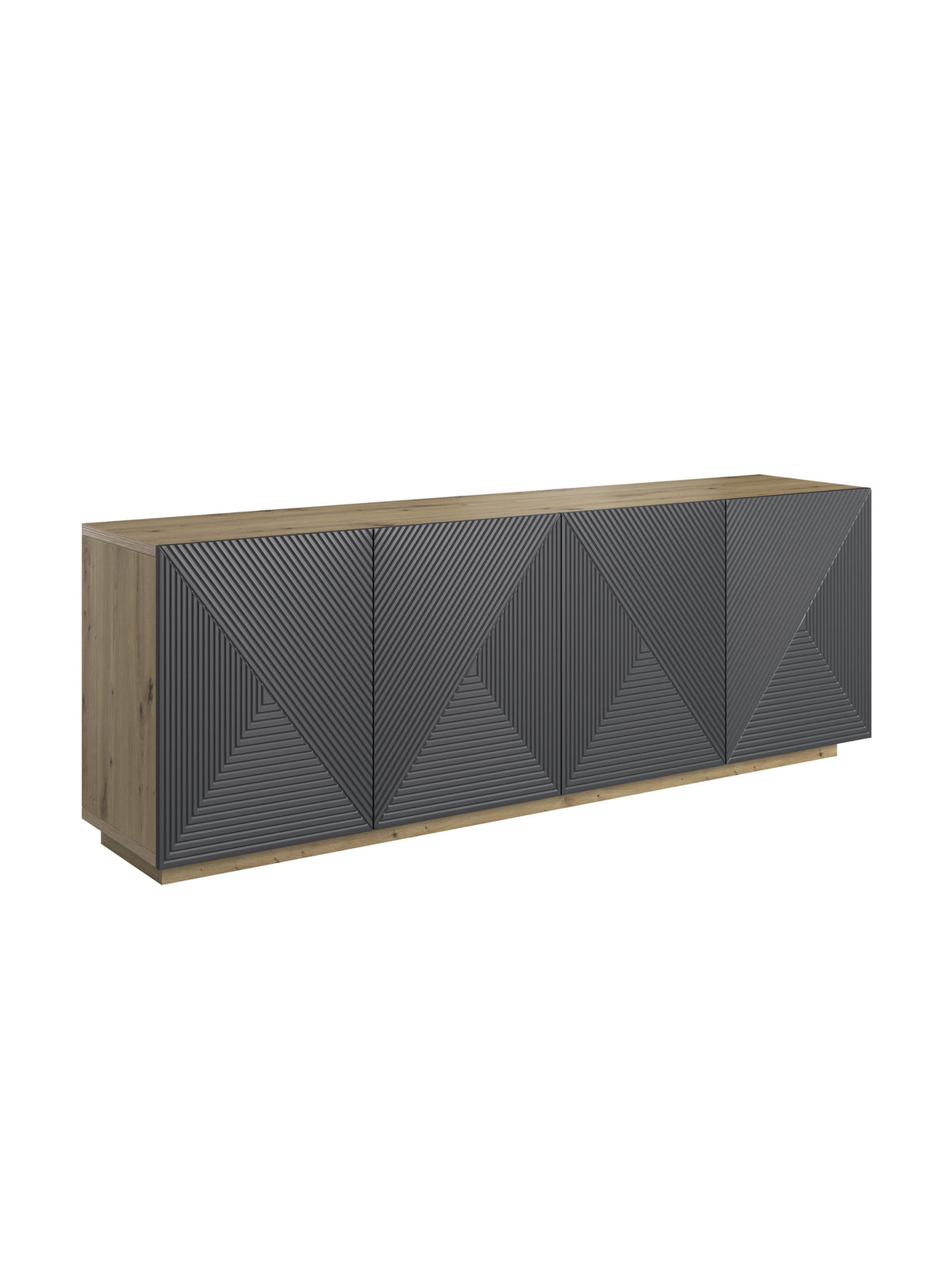 Komoda Asha 200 cm štvordverová - artisan / rivier stone mat