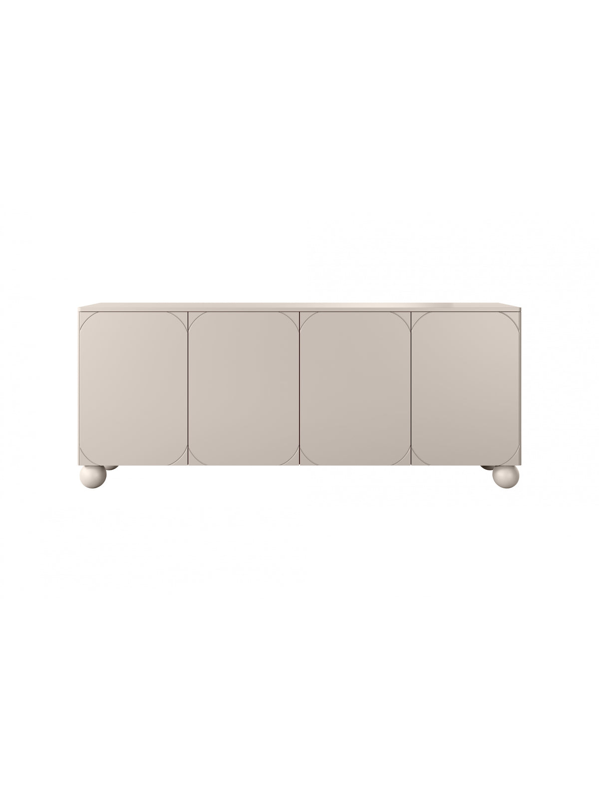 Komoda Sonatia II 200 cm cashmere s štyrmi dverami a guľatými nohami