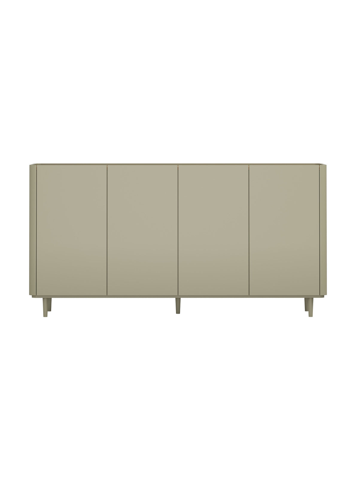 Komoda Elivo 200 cm so štyrmi dvierkami na nohách v eukalyptovom odtieni s doskou dub baltic dune