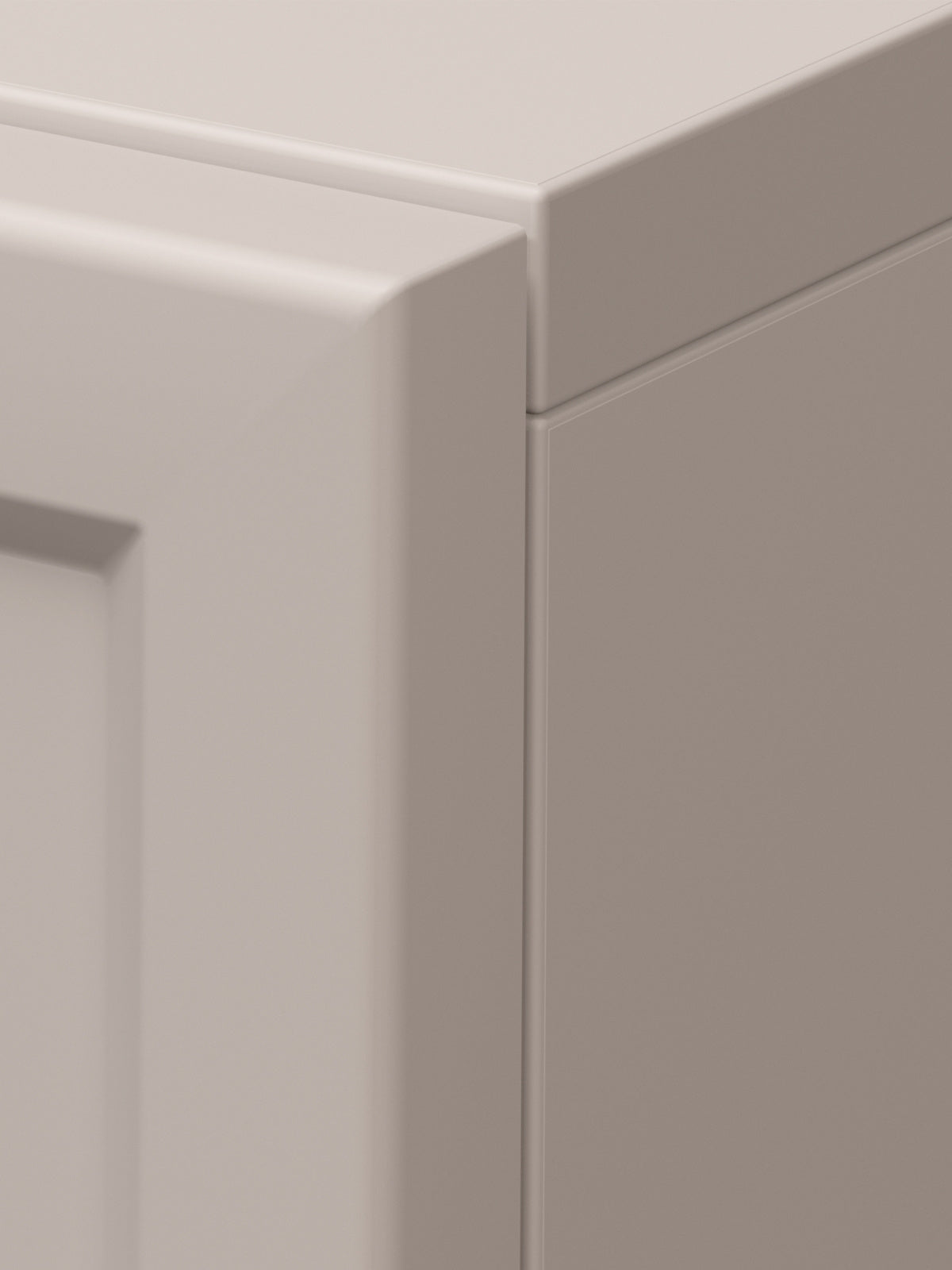 Komoda Lorini 150 cm so zásuvkami - kašmír / čierny úchyty T-bar