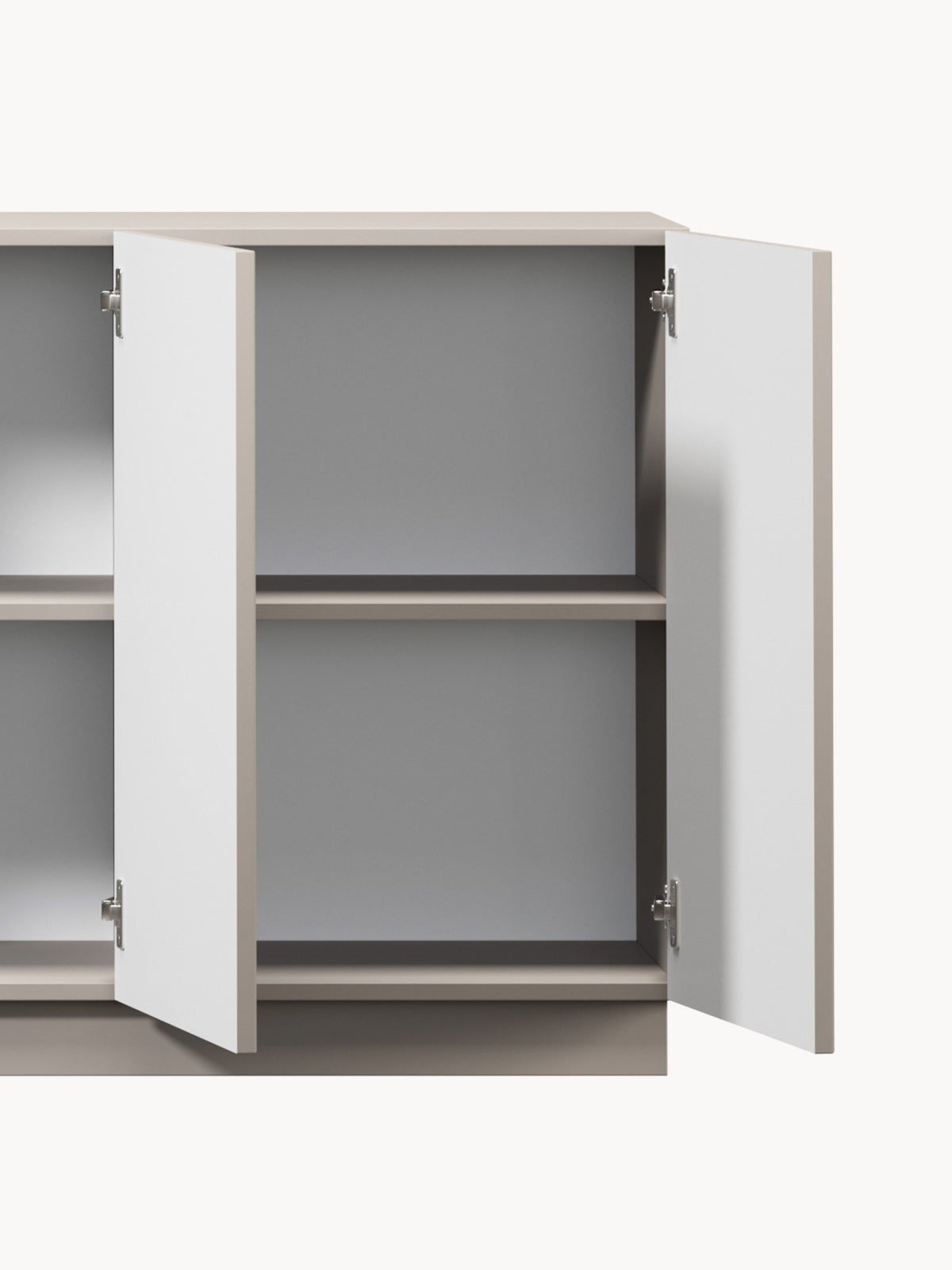 Komoda wisząca Lorini 200 cm czterodrzwiowa - kaszmir / złote uchwyty T-bar