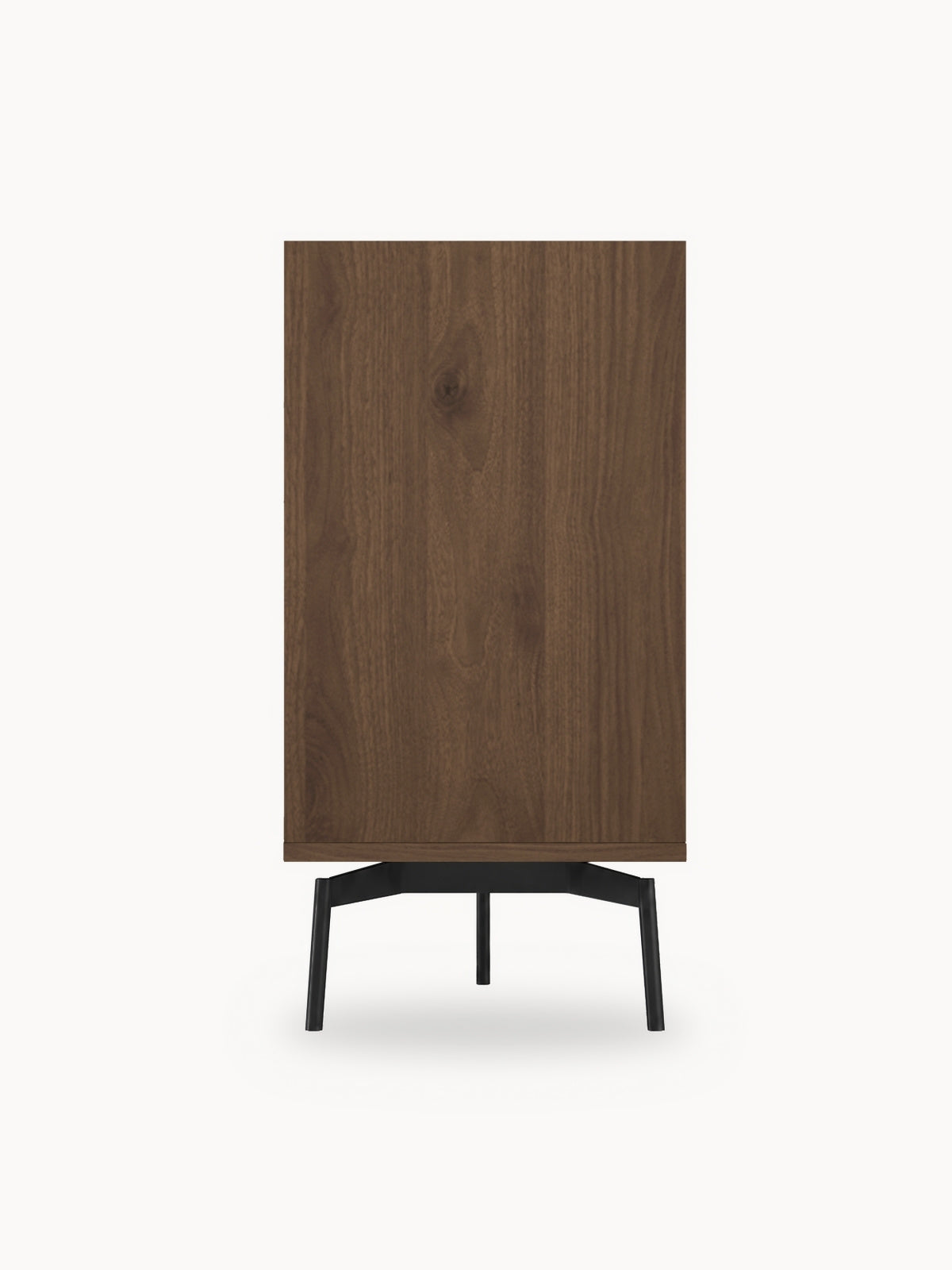 Komoda Zenar 200 cm orzech elegant czterodrzwiowa na czarnych nogach, widok frontalny