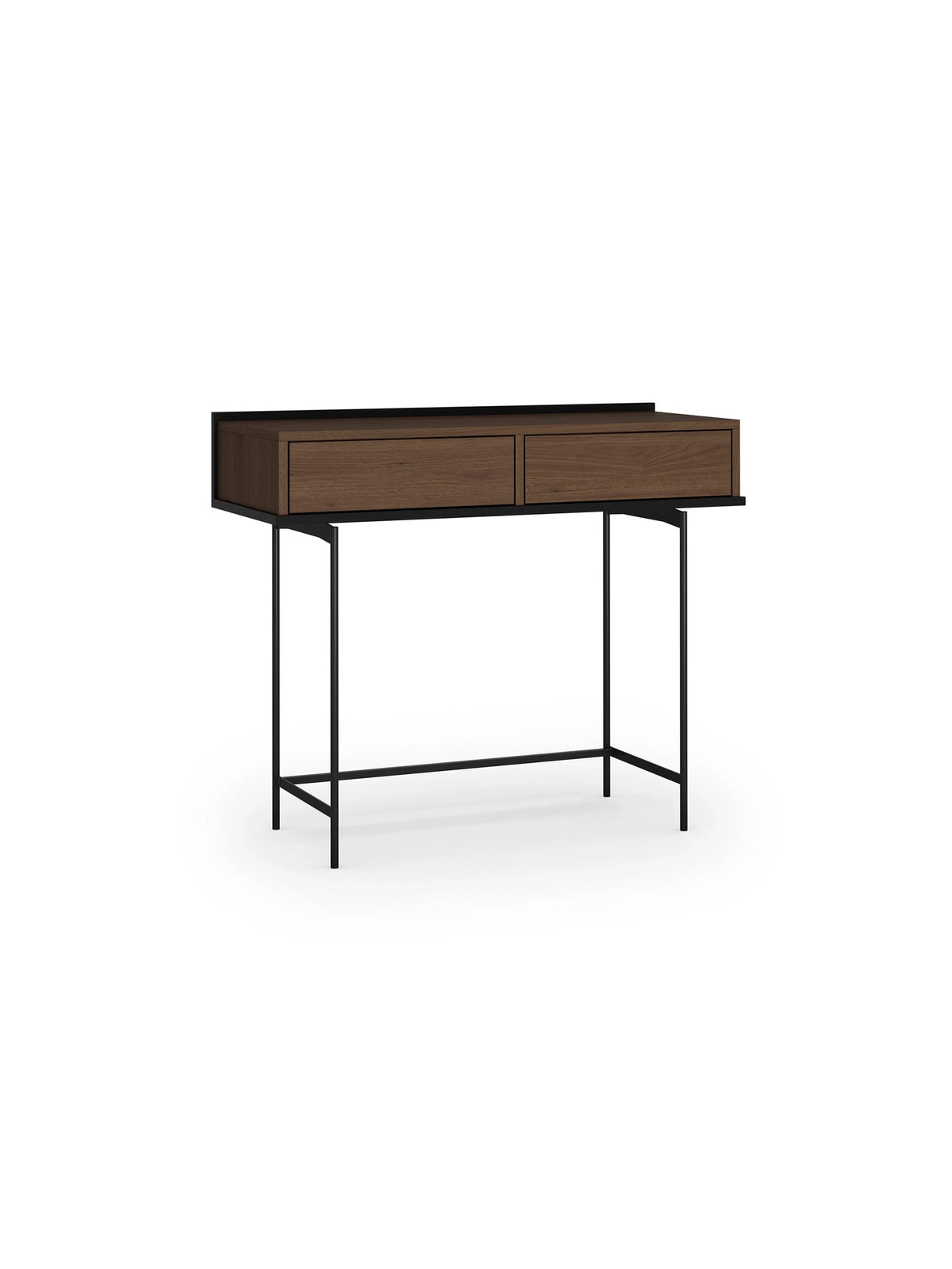 Konzola Zenar 100 cm s dvoma zásuvkami, orzech elegant s čiernymi nohami