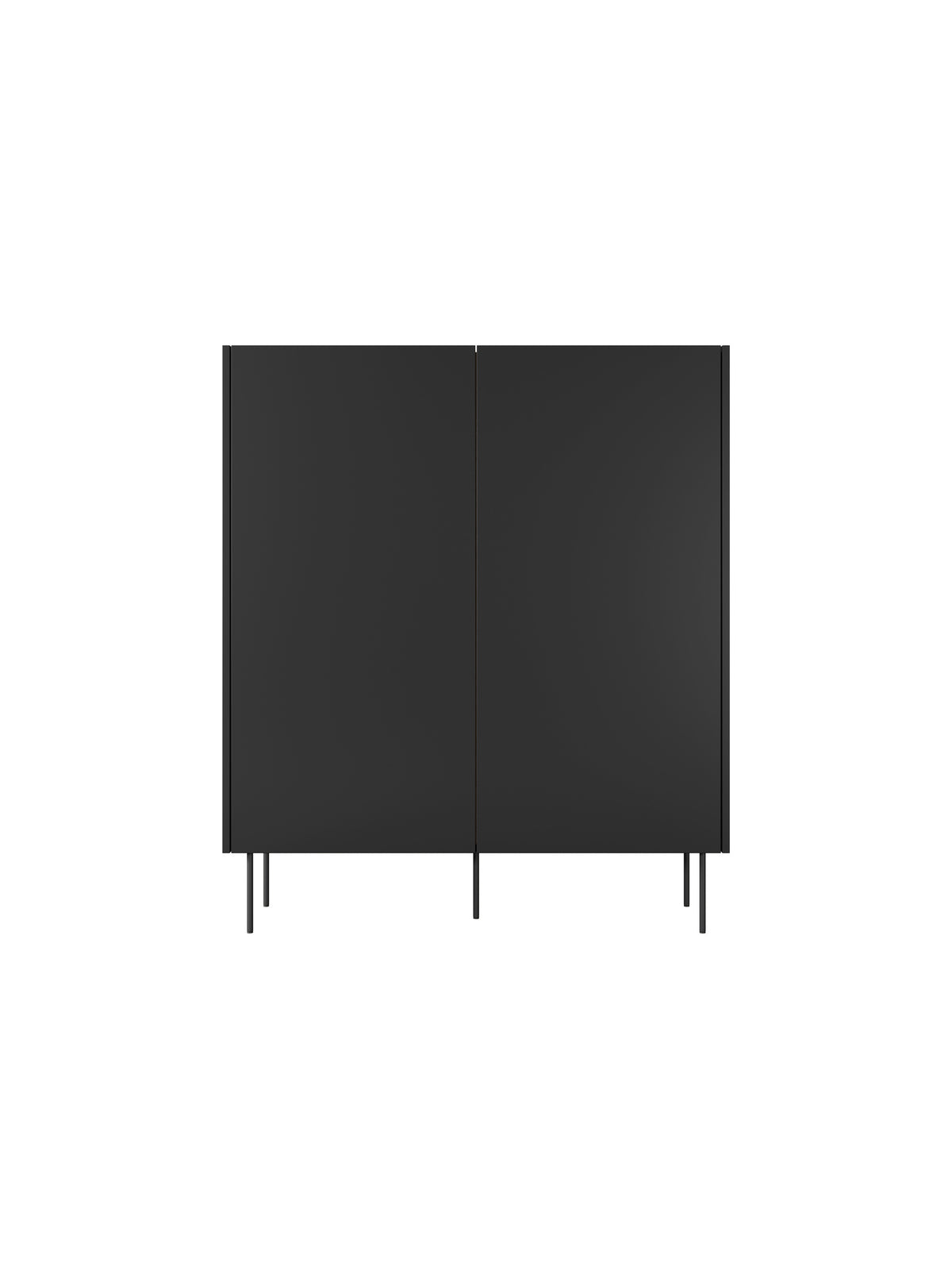 Komoda Desin z ukrytymi zásuvkami i metalowymi nogami 120 cm - Čierny mat / Dub nagano