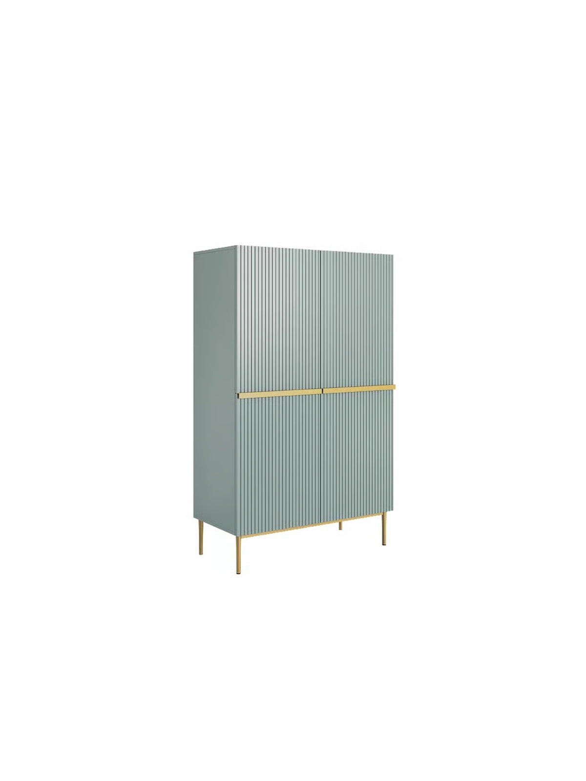 Komoda Nicole z metalowymi uchwytami i nogami 100 cm - szalwia / zlote nozki - Limitowana ponuka