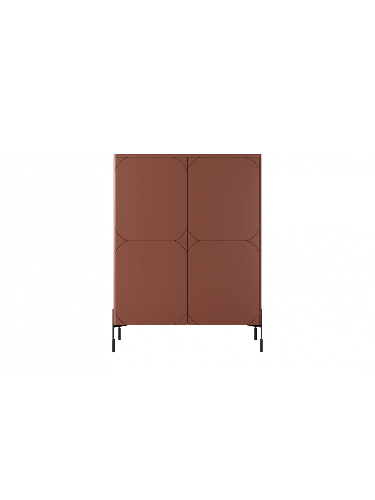 Komoda Sonatia 120 cm dvojdverový s dvoma ukrytymi zásuvkami - burgund