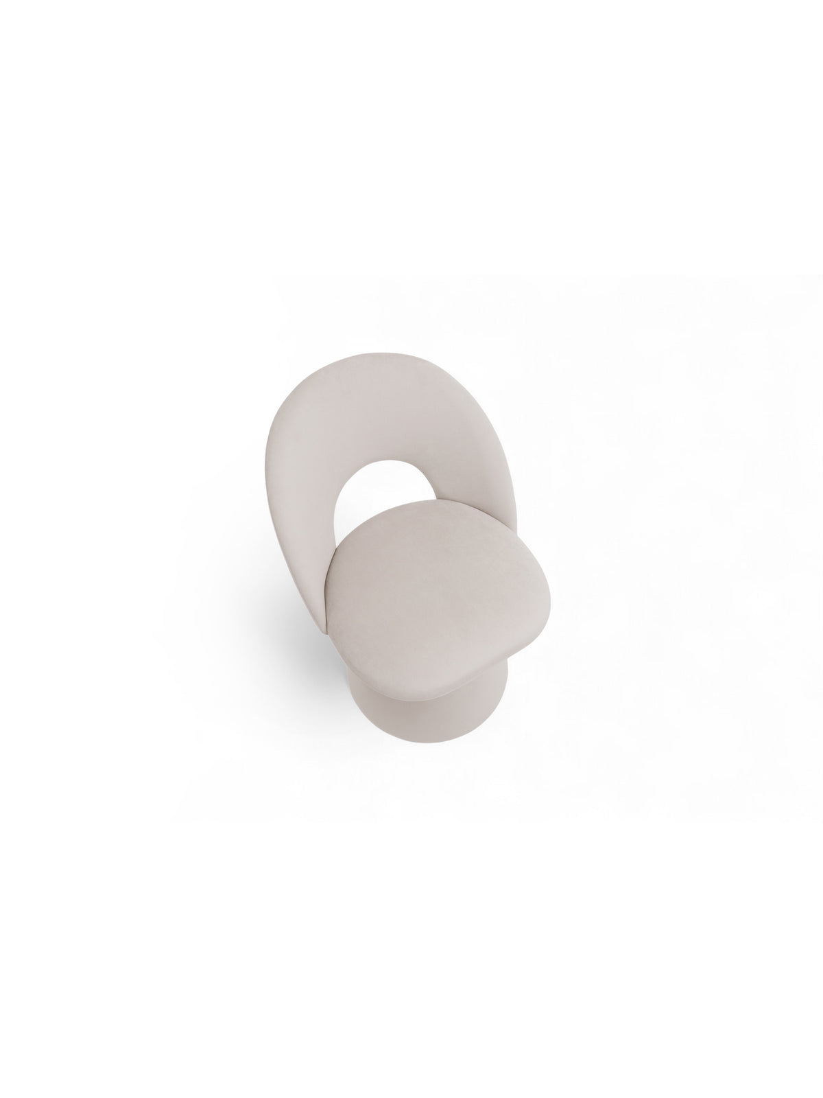 Čalúnená vedierková stolička Aveliro v béžovom hydrofóbnom velúri Salvador 1, pohľad zhora