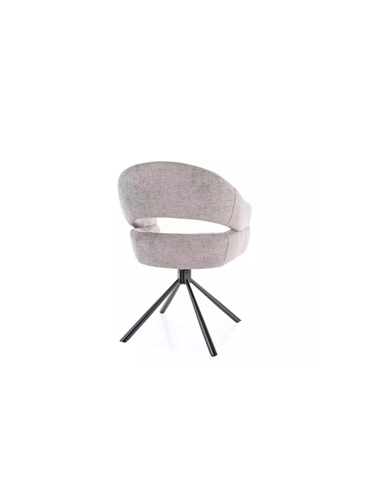 Čalúnená otočná stolička Movelix šedá boucle Raven 07 s čiernymi kovovými nohami