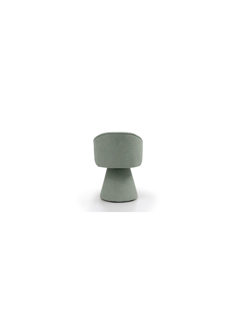 Čalúnená stolička Orevi svetlozelená bouclé, pohľad zozadu