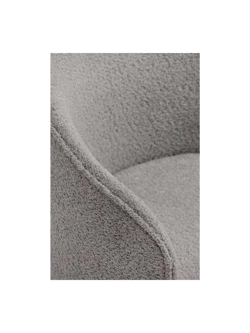 Kreslo Orevi Spin svetlosivé bouclé, otočné, detail sedadla