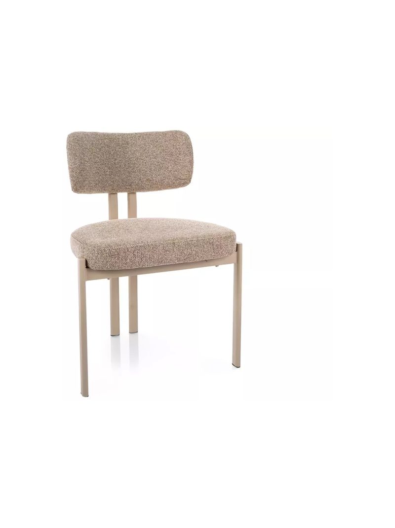 Čalúnená stolička Seluvo béžová s kovovými nohami cashmere, predný pohľad