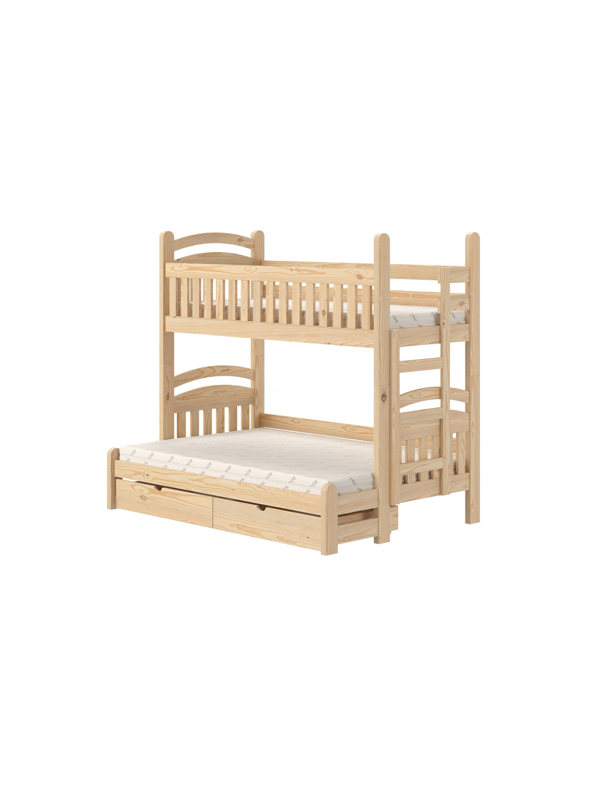 Poschodová posteľ Amely Maxi borovica 90x200/120x200 pravá so zásuvkami