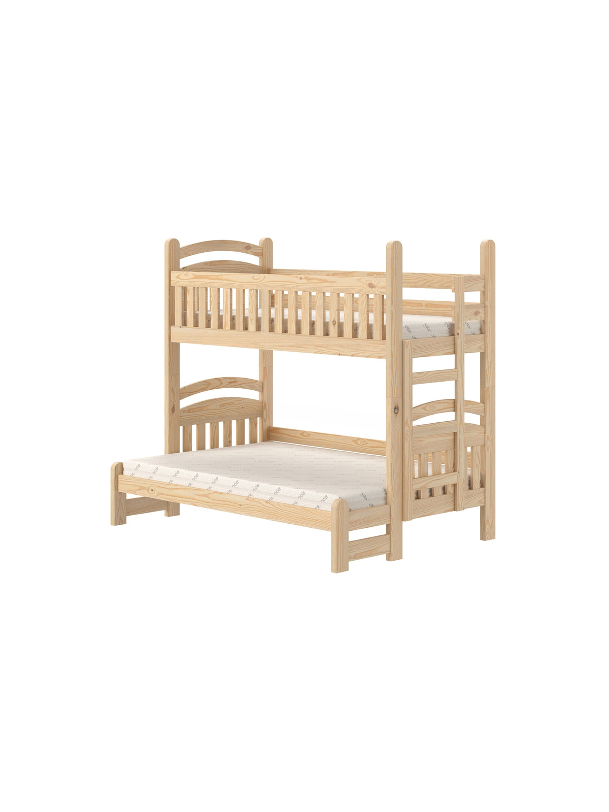 Poschodová posteľ Amely Maxi 90x200/140x200 z borovice s pravou rebríkovou stranou