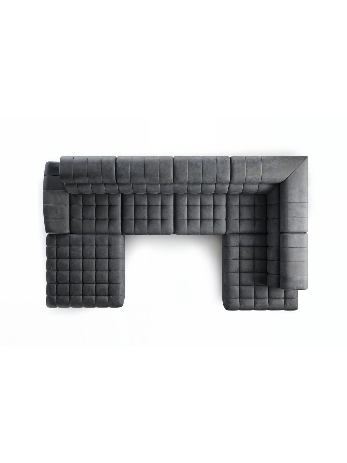 Rohová sedačka Valoris U II s funkciou spánku, sivá, pohľad z vrchu na tvar U