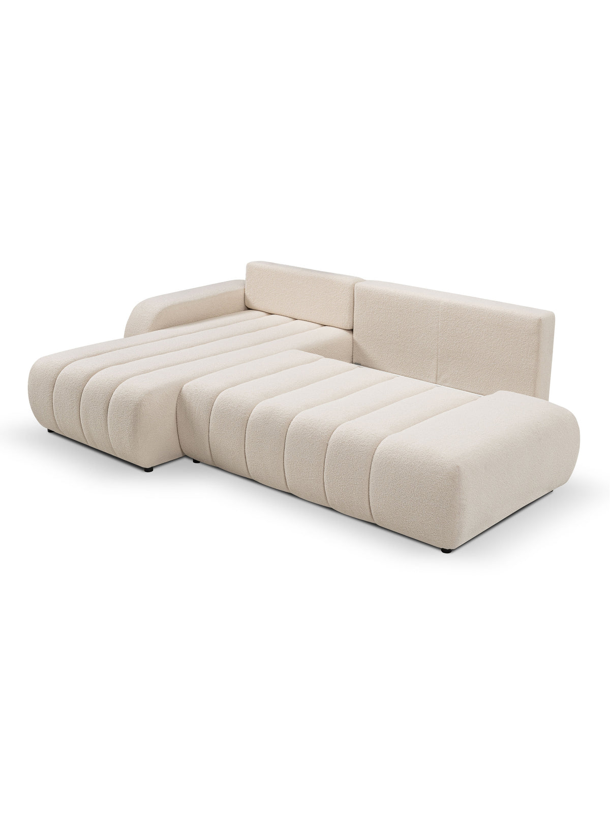 Ľavý rohový gauč Zelio béžový boucle Lambi 8 moderný štýl