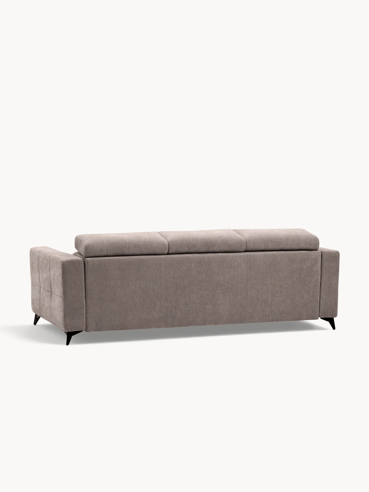 Sofa Nardo 3-osobowa brązowy szenil Vibe 21, widok z tyłu, regulowane zagłówki