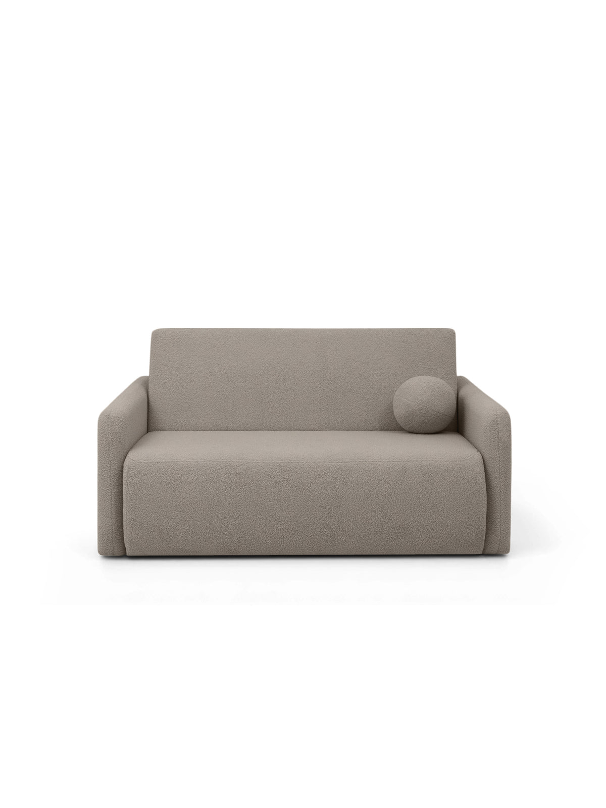 Sofa rozkładana Nido trzyosobowa 140 cm beżowa boucle z pojemnikiem i poduszką