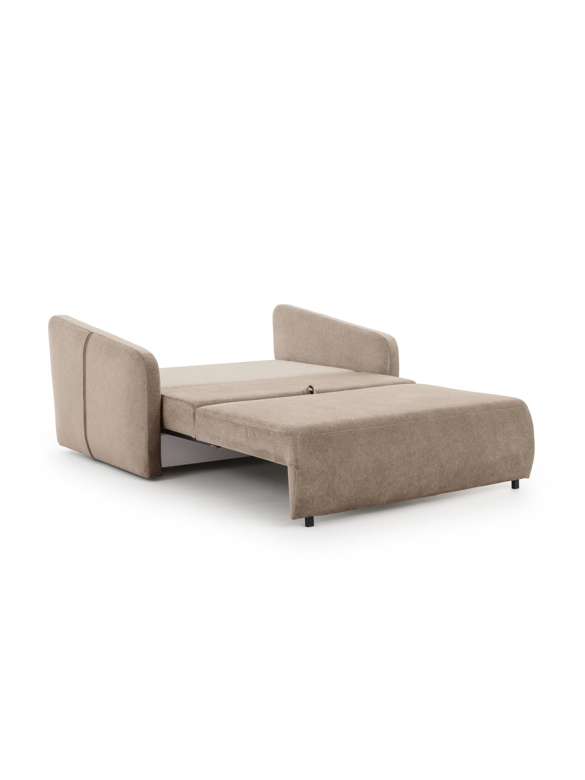 Sofa Zeldia 135 rozłożona z funkcją spania w brązowym szenilu hydrofobowym