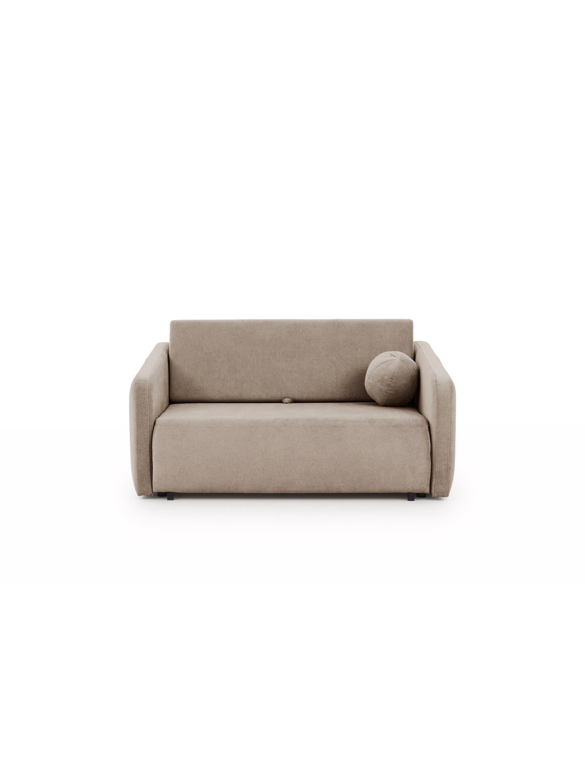 Sofa Zeldia 105 rozkładana w brązowym hydrofobowym szenilu, widok z przodu