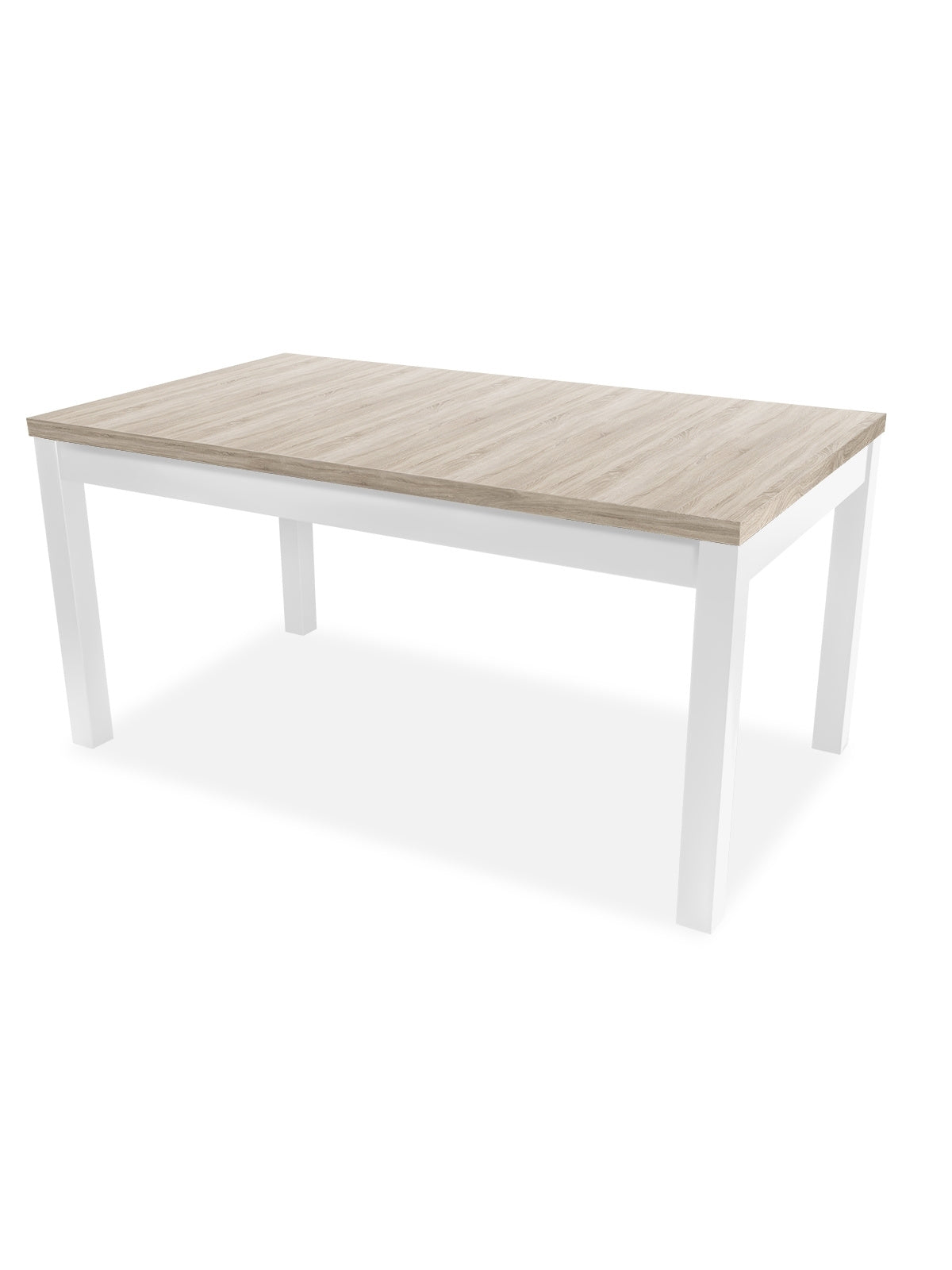 Stół rozkładany Werona 160-200x90 cm z jasnym blatem i białymi nogami