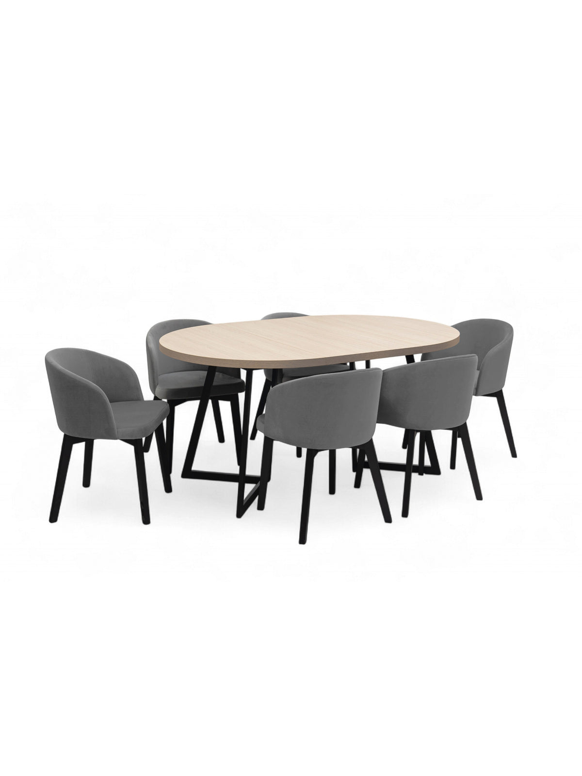 Okrúhly rozkladací stôl Cedrus 105/160 cm dubový vrch s čiernym rámom