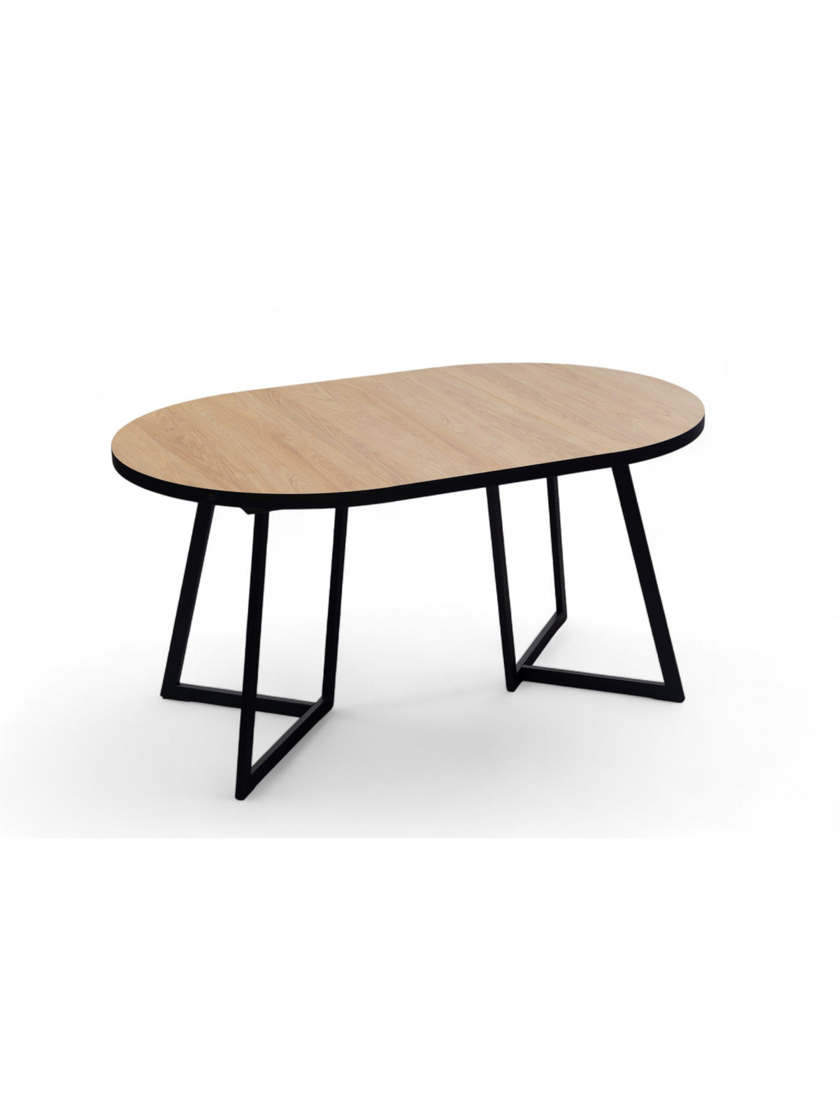 Rozkladací okrúhly stôl Cedrus Linear 95/150 cm dub hickory čierny rám