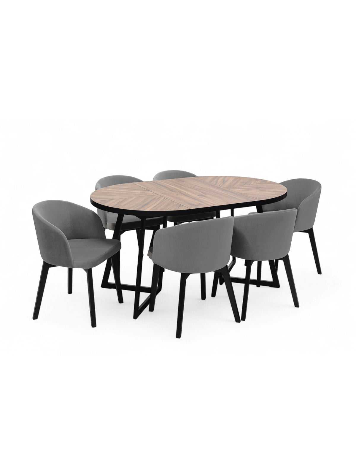 Rozkladací okrúhly stôl Cedrus Rozeta 105/160 cm čierne nohy, dubový povrch