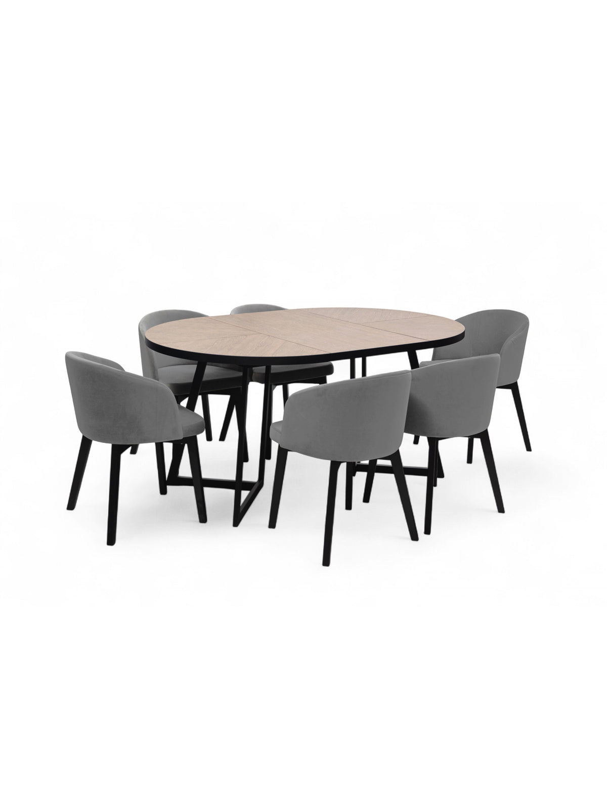 Okrúhly rozkladací stôl Cedrus Rozeta 95/150 cm dub belmont s čiernym rámom