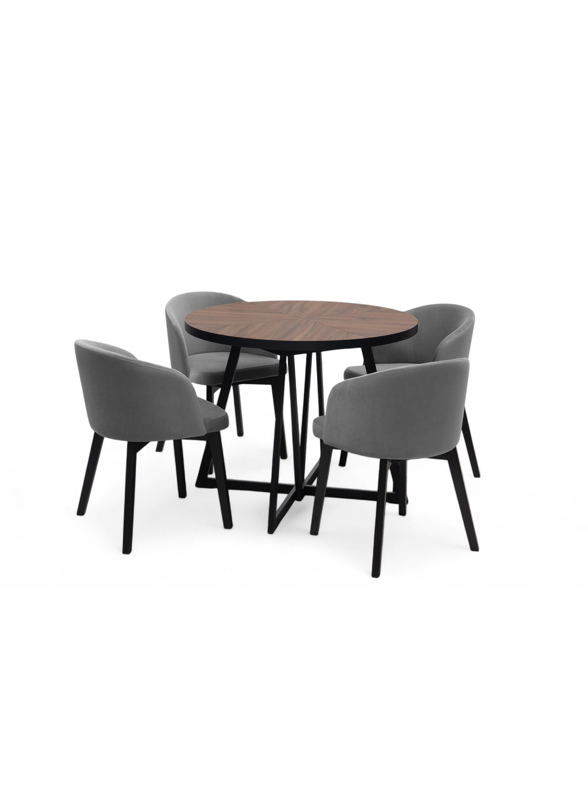 Kruhový rozkladací stôl Cedrus Rozeta 95/150 cm s doskou dub estana a čiernym rámom