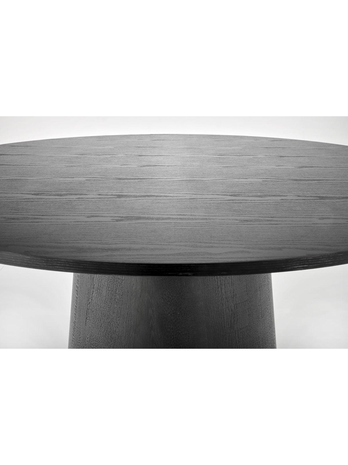 Stół okrągły Ventoza 120 cm czarny widok blatu i nóżki