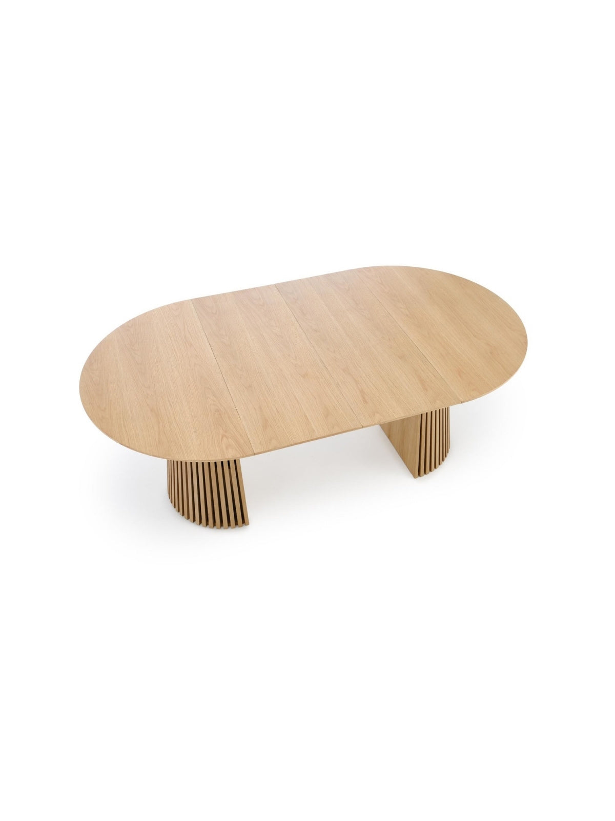 Rozkladací oválny stôl Brevon 120-210x120 cm prírodný dub, pohľad zhora