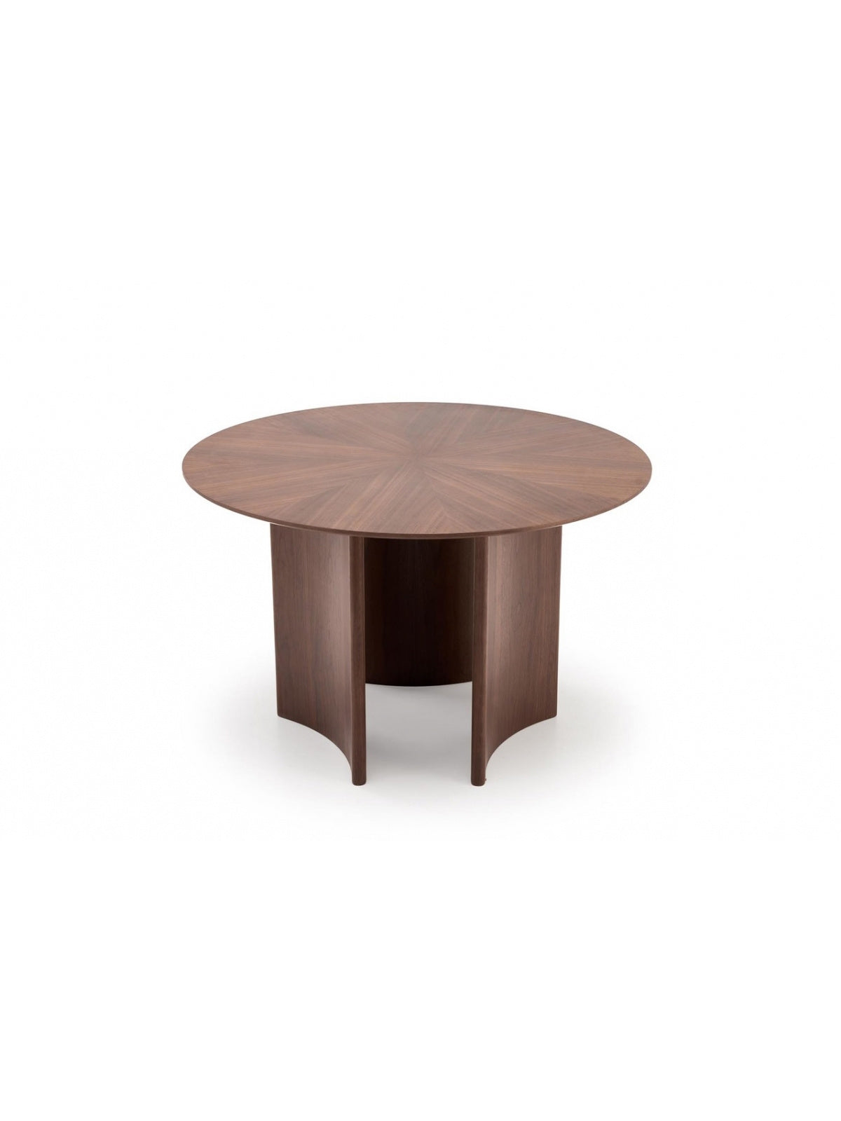 Stół okrągły Merulio 120 cm w kolorze orzech z nogami MDF