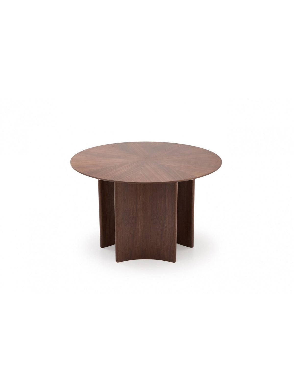 Stół okrągły Merulio 120 cm w kolorze orzech, nowoczesny z MDF