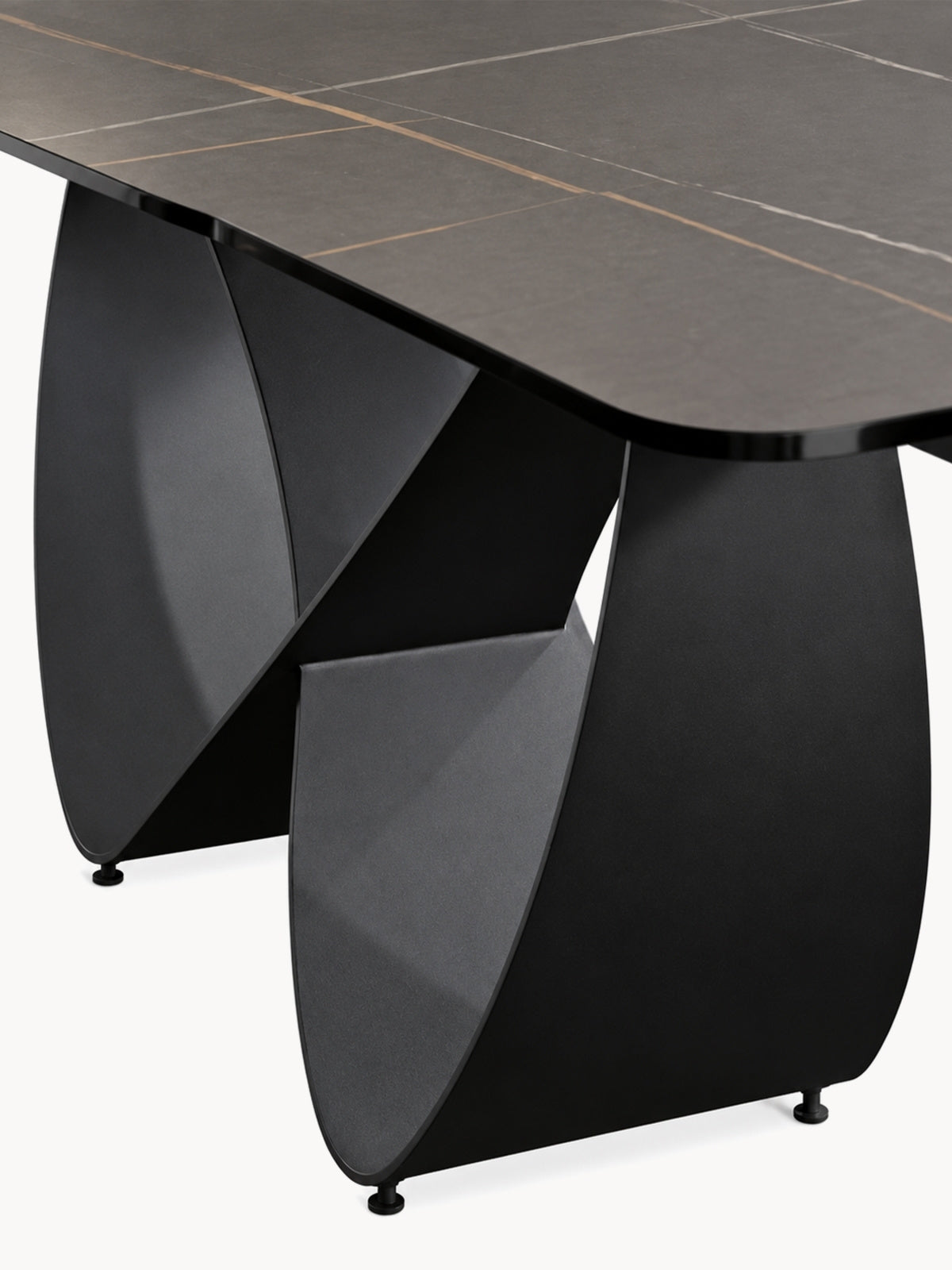 Stôl prostokatny Elunari 160-240x90 cm rozkladany - mramor azario black / Čierny mat