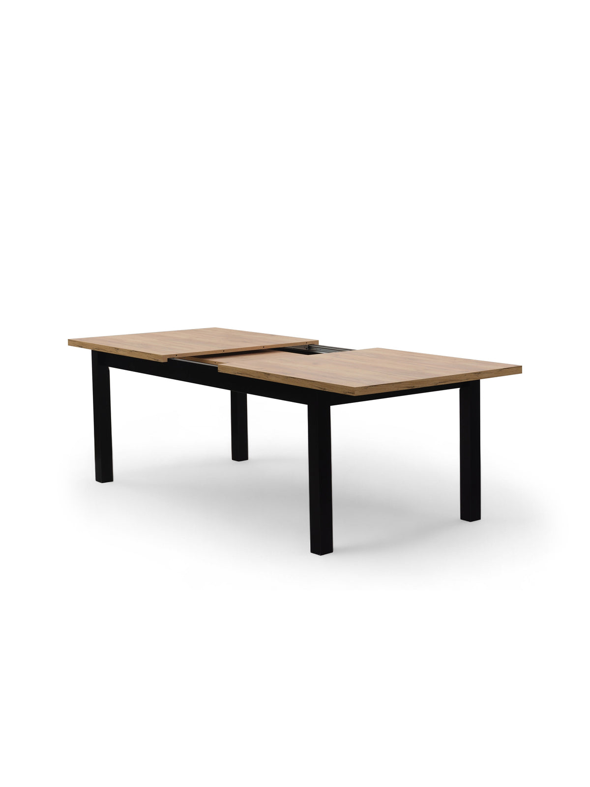 Rozkladací stôl Werona 160-200x90 cm dub craft s čiernymi nohami, bočný pohľad