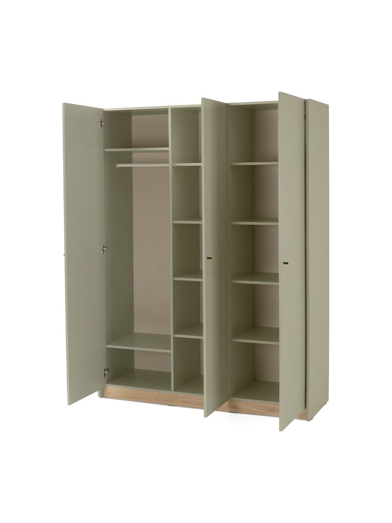 Skriňa Fiorenza 145 cm s tromi dverami v farbách eukalyptus a dub baltic dune