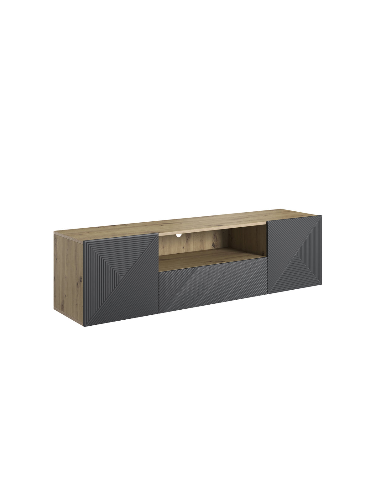 TV skrinka závesné z szuflada Asha 167 cm - artisan / rivier stone mat