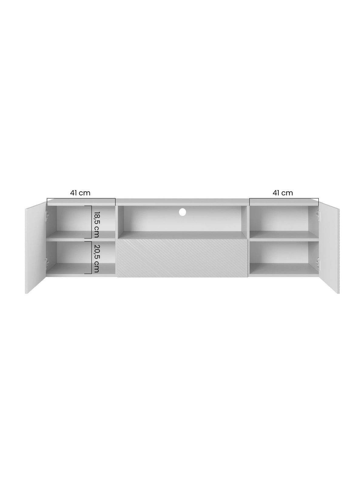 TV skrinka závesná z szuflada Asha 167 cm - artisan / rivier stone mat