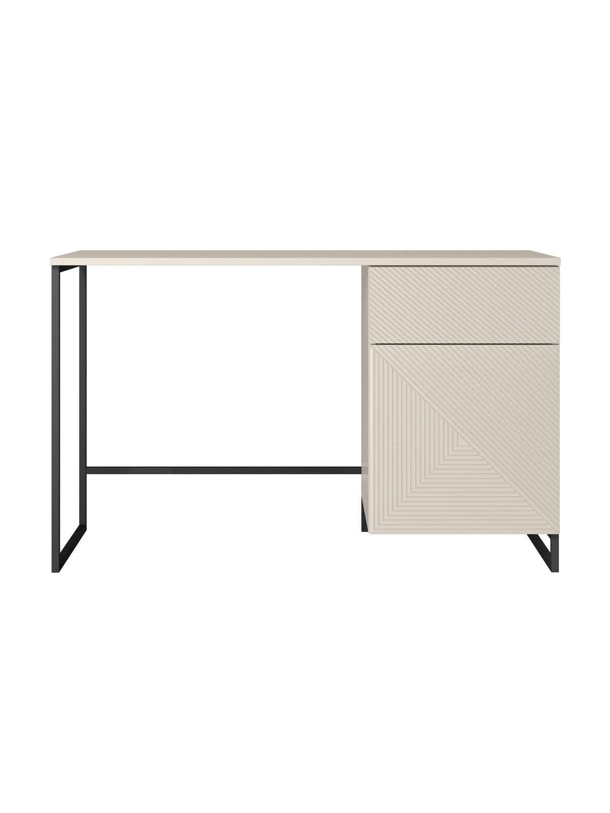 Písací stôl Asha 120 cm z szuflada - kašmír / Čierny Rošt