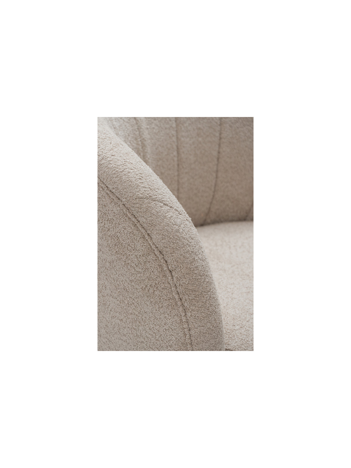 Otáčacie kreslo Soya v béžovej boucle látke, detail materiálu