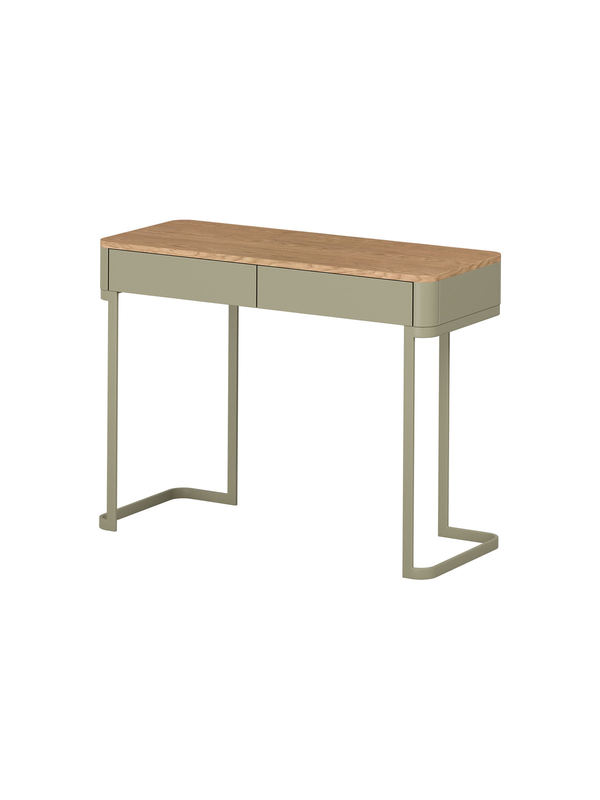 Konzolový Stolík / Toaletný stolík Elivo 110 cm so zásuvkami na stelazu - eukaliptus / Dub baltic dune