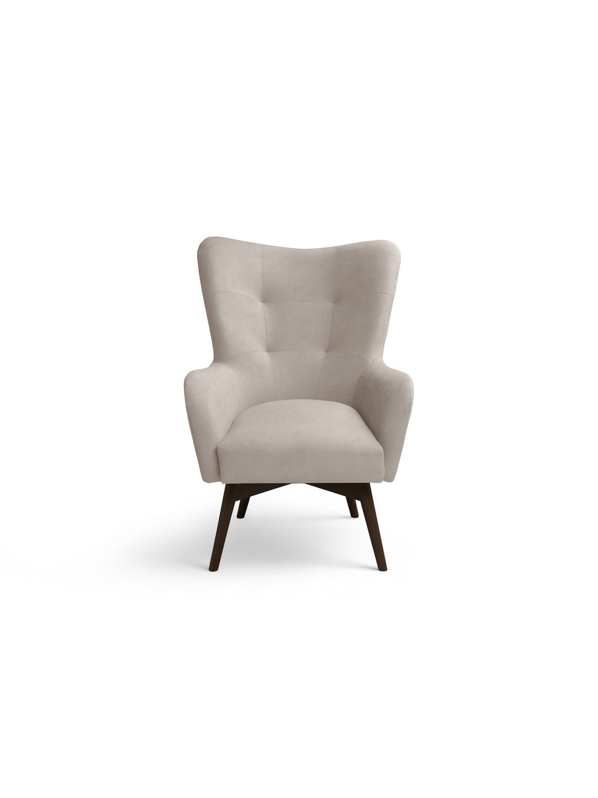 Skandinávske kreslo Nordic béžový zamat Cloud 03 s nohami wenge